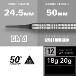 Šípky soft Target Group O 12 18g 50% wolfram