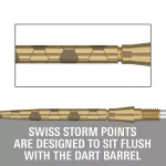 Kovové hroty Target Swiss Storm Onyx zlaté, 30mm - 3ks