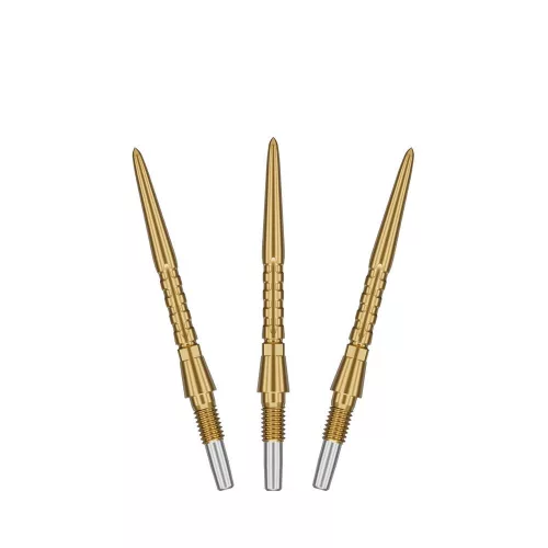 Náhradné hroty na steel šípky Target Swiss Storm Surge zlaté, 26mm - 3ks