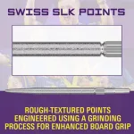 Náhradné hroty na steel šípky Target Swiss SLK strieborné, 42mm - 3ks