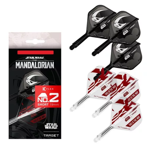 STAR WARS TARGET K-Flex Mandalorian integrované No2 letky a krátke násadky na šípky 6ks