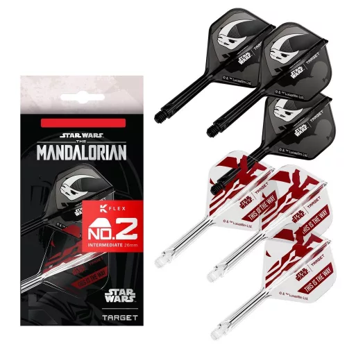 STAR WARS TARGET K-Flex Mandalorian integrované No2 letky a stredné násadky na šípky 6ks