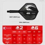 STAR WARS TARGET K-Flex Mandalorian integrované No2 letky a stredné násadky na šípky 6ks