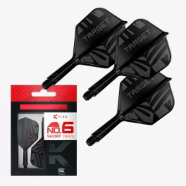   Target K-Flex Flight čierne integrované No6 letky a krátke násadky na šípky