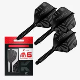   Target K-Flex Flight čierne integrované No6 letky a stredné násadky na šípky
