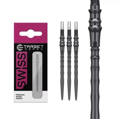 Hroty na šípky Target Japan Premium Swiss Point čierne 40mm 3ks