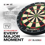 Kompletný šípkarský set s terčom Winmau Blade 6 Triple Core, čierny surroundom, 2 sety šípok, štarto