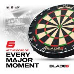 Kompletný šípkarský set s terčom Winmau Blade 6, sivým surroundom, 2 sety šípok, štartovacia čiara a