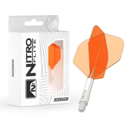 Red Dragon Nitro Flite bielo-oranžové integrované standard letky a krátke násadky na šípky
