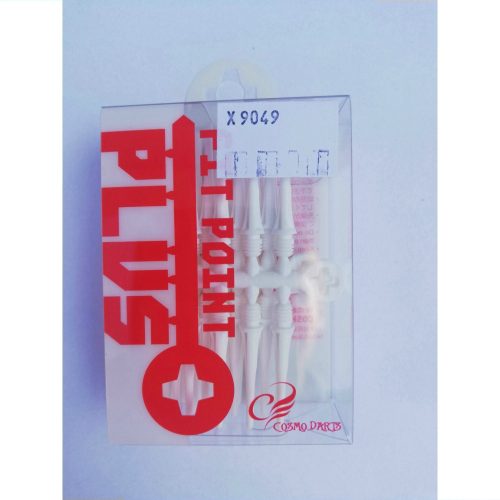 Hroty na šípky Cosmo Fit Point Plus soft, plastové, biele 50ks, závit 2BA