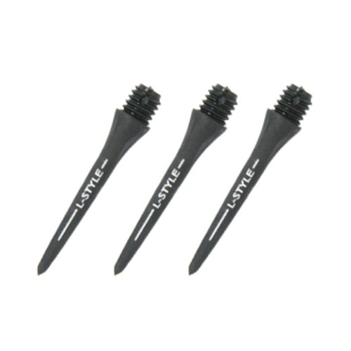Konverzné karbonové hroty na šípky L-Style Hard Lip Points Carbon čierne 25mm, závit 2BA, 6ks