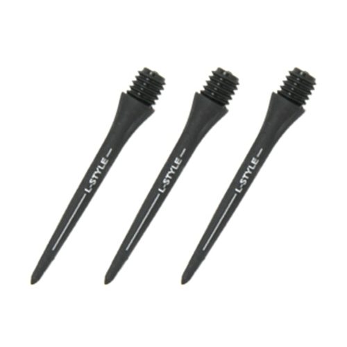 Konverzné karbonové hroty na šípky L-Style Hard Lip Points Carbon čierne 30mm, závit 2BA, 6ks