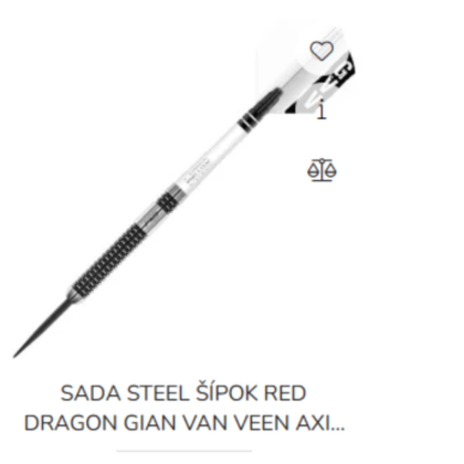 Sada steel šípok Red Dragon Gian van Veen Axis SE 90% wolfram